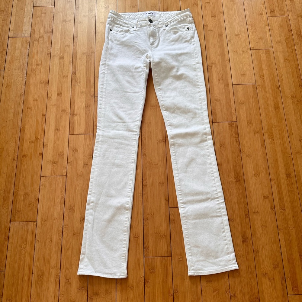 PAIGE Women's Straight Leg Jeans in White